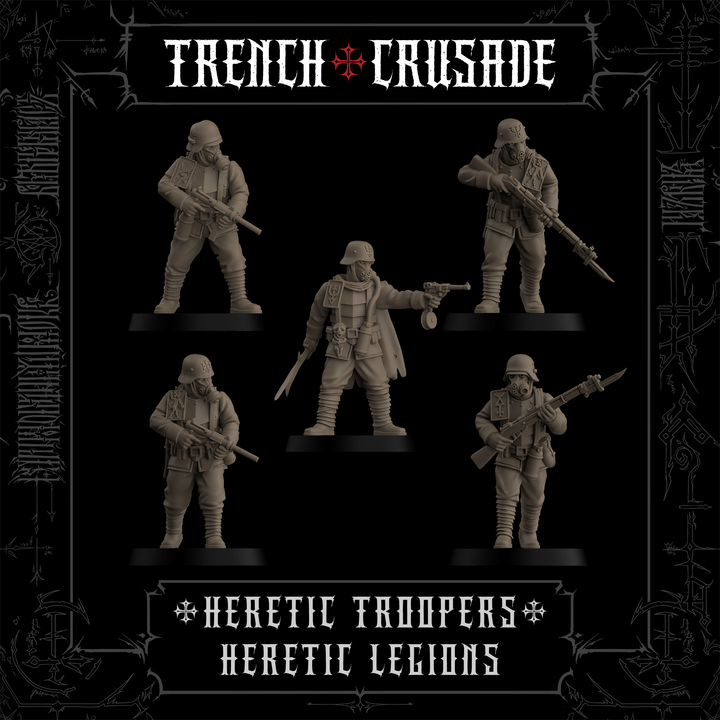 3D Printable Trench Crusade - Heretic Troopers - Heretic